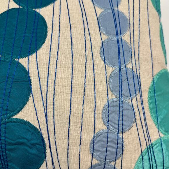 Calvin Klein Embroidered Geometric Print Linen Cotton Boho Decorative Pillow - Picture 7 of 8